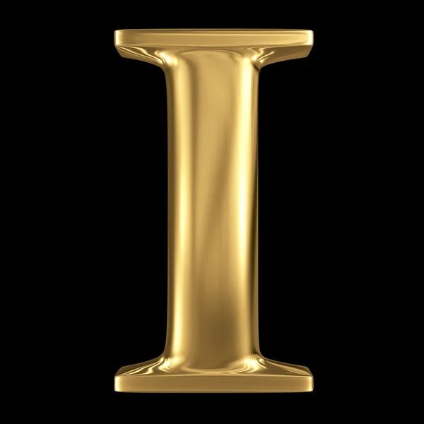 Gouden 3d symbool hoofdletter ik — Stockfoto