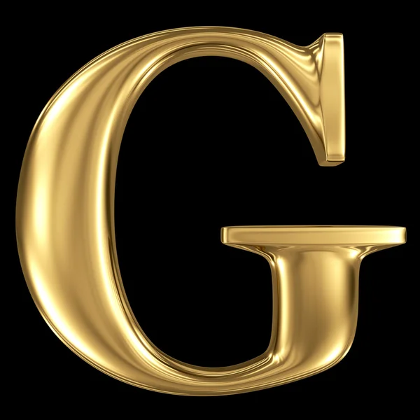 Gyllene 3d symbol versalt g — Stockfoto