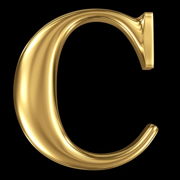 Golden 3D symbol capital letter C — Stock Photo, Image