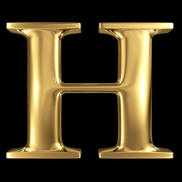 Gyllene 3d symbol versalt h — Stockfoto