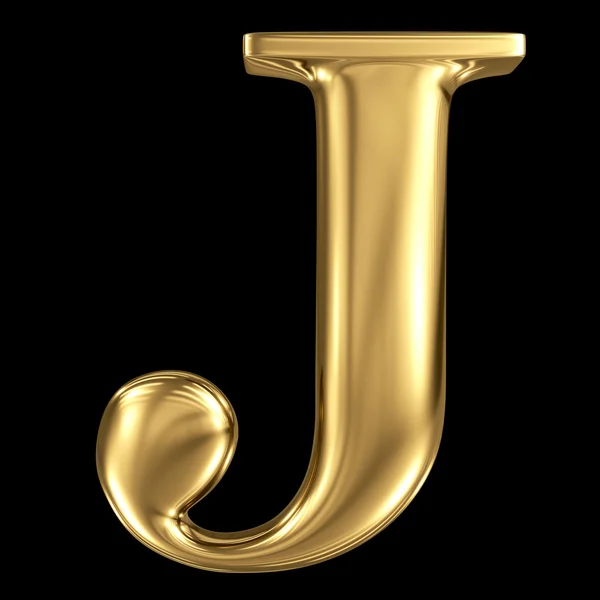 Gouden 3d symbool hoofdletter j — Stockfoto