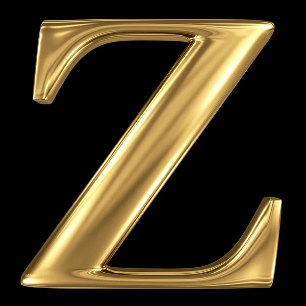 Oro 3D símbolo mayúscula Z — Foto de Stock