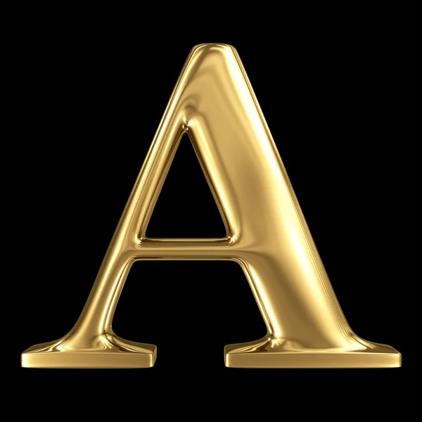 Arany 3d szimbólum nagybetűvel egy — Stock Fotó