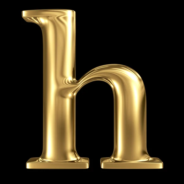 Golden letter h lowercase high quality 3d render — Stock Photo, Image