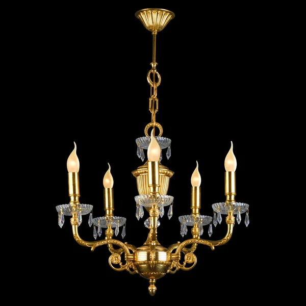 Vintage chandelier isolated on black background — Stock Photo, Image