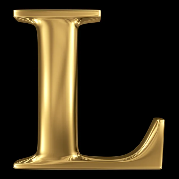 Gouden 3d symbool hoofdletter l — Stockfoto