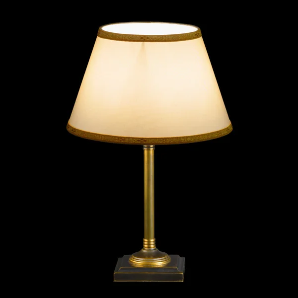 Vintage table lamp isolated on black — Stock Photo, Image