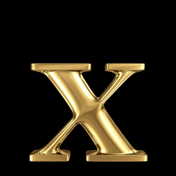 Golden letter x lowercase high quality 3d render — Stock Photo, Image