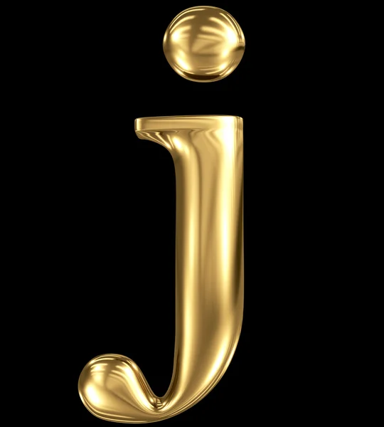 Golden letter j lowercase high quality 3d render — Stock Photo, Image