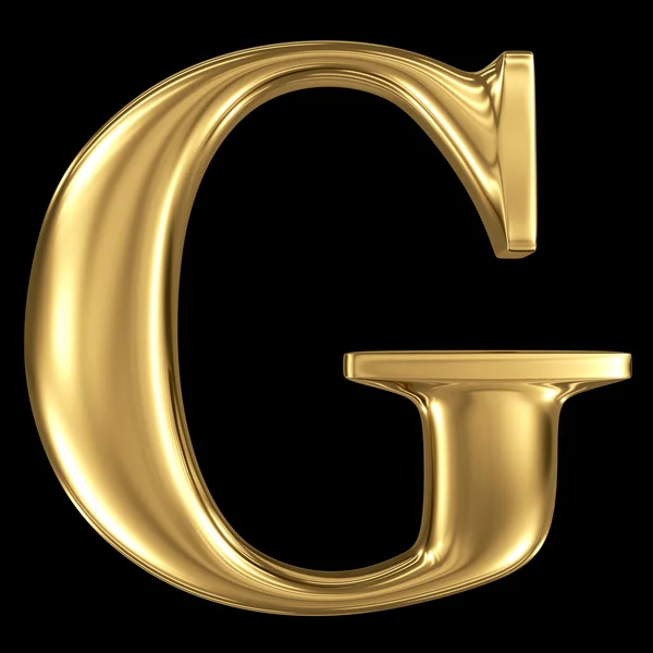 Símbolo 3D dourado letra maiúscula G — Fotografia de Stock
