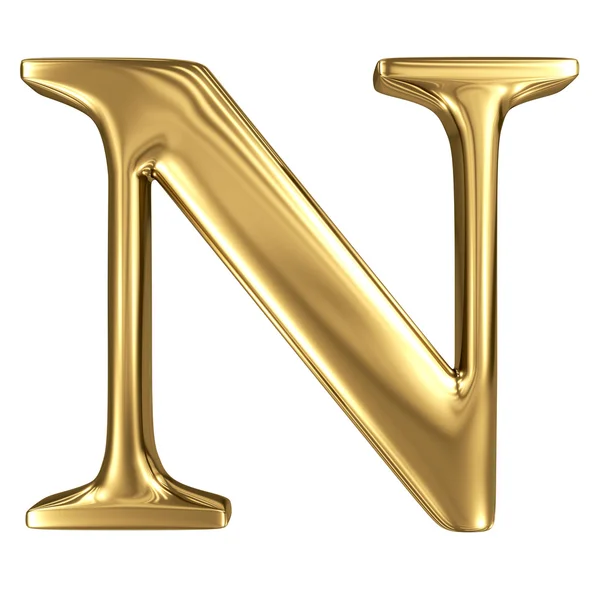 ตัวอักษรทอง N รูปภาพสต็อก