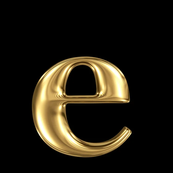 Goldene Buchstaben e Kleinbuchstaben hohe Qualität 3D-Renderer Stockfoto