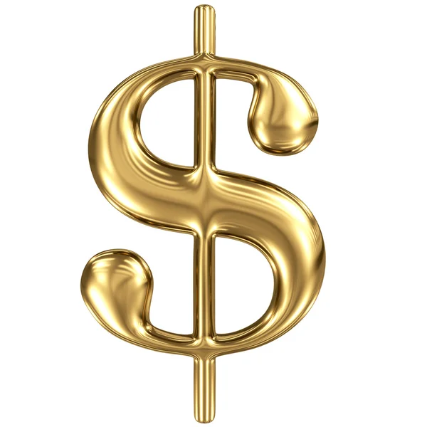 Zlatá 3d znak dolaru vysoká kvalita Stockbild