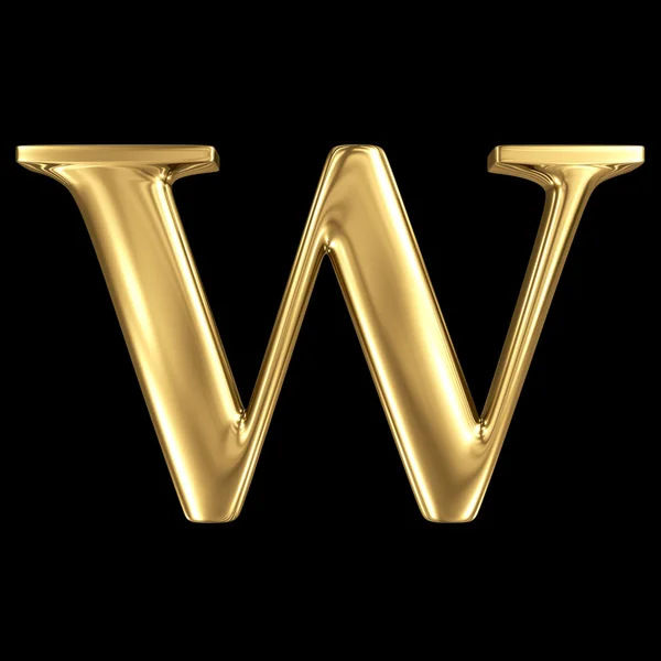 Símbolo 3D dourado letra maiúscula W Imagens Royalty-Free