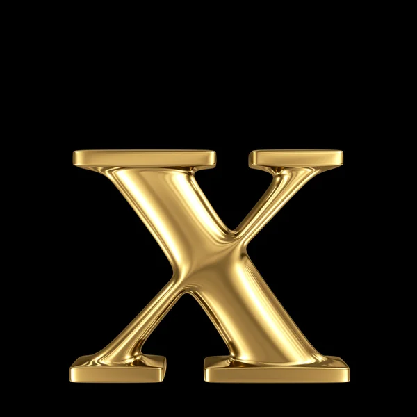 Gouden brief x kleine letters hoge kwaliteit 3d render Rechtenvrije Stockfoto's