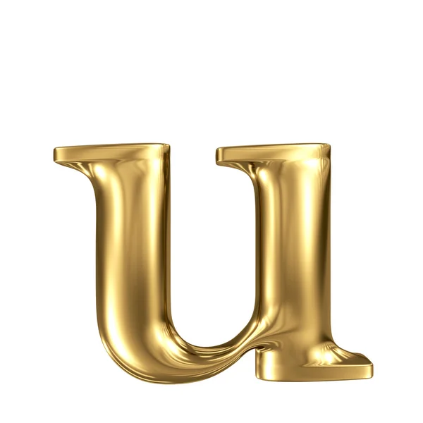 Złote litery u — Zdjęcie stockowe