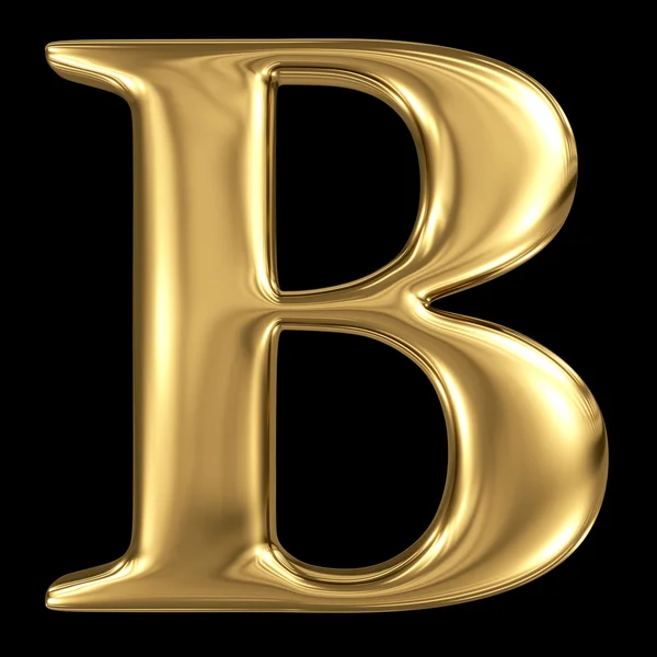Goldene 3d Symbol Großbuchstaben b Stockfoto