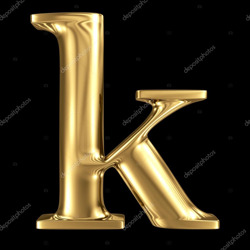 Golden letter k lowercase high quality 3d render Stock Photo by ...