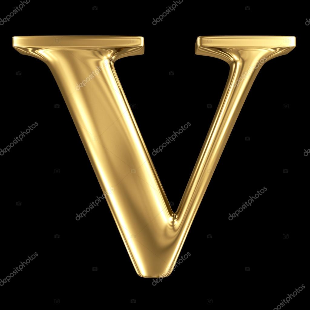 Golden 3D symbol capital letter V Stock Photo by ©smaglov 54959949