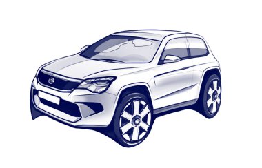 Modern, konsept araba kroki