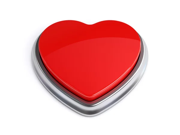Красная кнопка сердца — стоковое фото