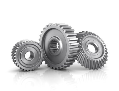 Beyaz izole Dişliler