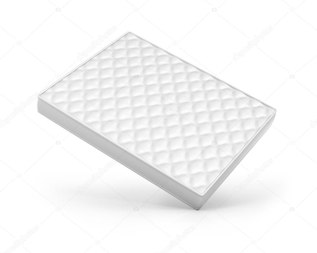 White mattress isolated on white background.