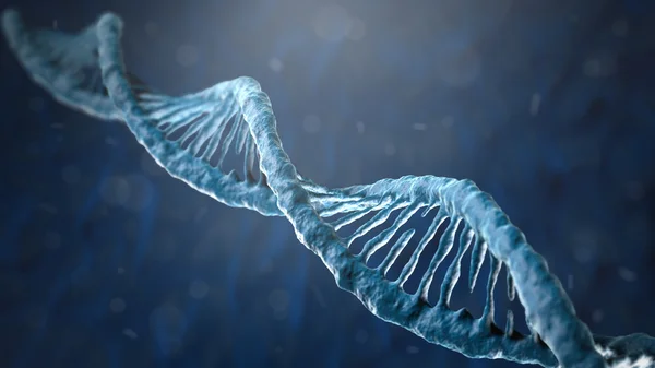 Concept of biochemistry with dna molecule on blue background — Stock Photo, Image