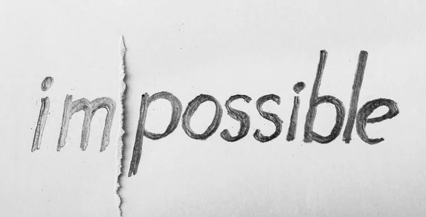 Auf Papier geschrieben unmöglich — Stockfoto