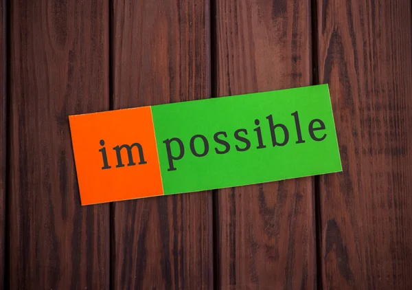 La palabra Imposible para Posible — Foto de Stock