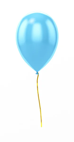 Ballon bleu isolé sur fond blanc — Photo