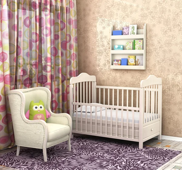 Υπνοδωμάτιο του μωρού. Άνετο δωμάτιο για ένα παιδί — Φωτογραφία Αρχείου