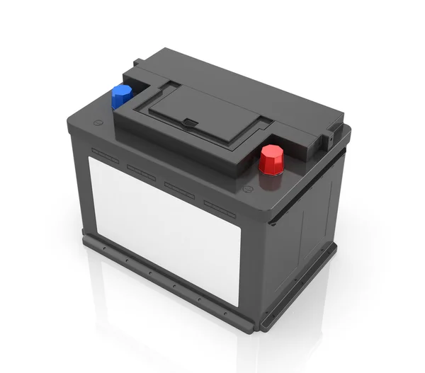 Auto batterijen geïsoleerd op een witte achtergrond. 3D afbeelding. — Stockfoto