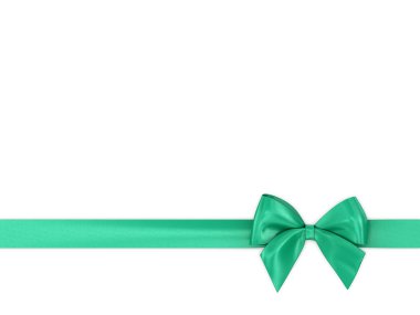 beyaz zemin üzerinde bir şerit ile yeşil yay.