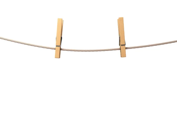 Two clothespins on rope — Stock Photo, Image