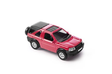 Beyaz izole oyuncak araba