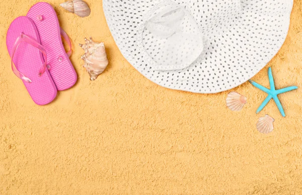 Sea shells with sand as background — Stock Photo, Image