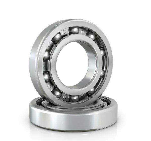 Deep groove ball bearings isolated white fonom.3D illustration. — Stock Photo, Image