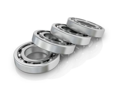 Derin oluk Bilya yatakları beyaz fonom.3d illüstrasyon izole.