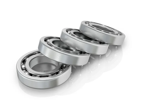 Deep groove ball bearings isolated white fonom.3D illustration. — Stock Photo, Image