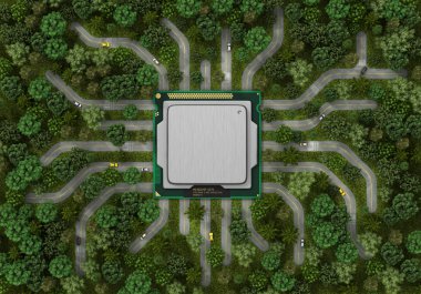 Eco teknolojisi kavramı. Doğada Tümleştirme medeniyet. P