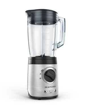 Elektrik blender. Mutfak aletleri, üzerinde beyaz izole ekipman