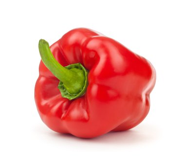 red bell pepper paprika isolated on white background clipart