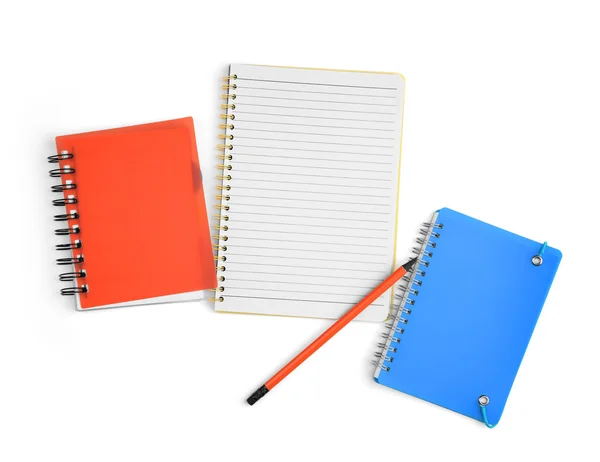 Notebook and pencil isolated on a white background. — Stock Photo, Image