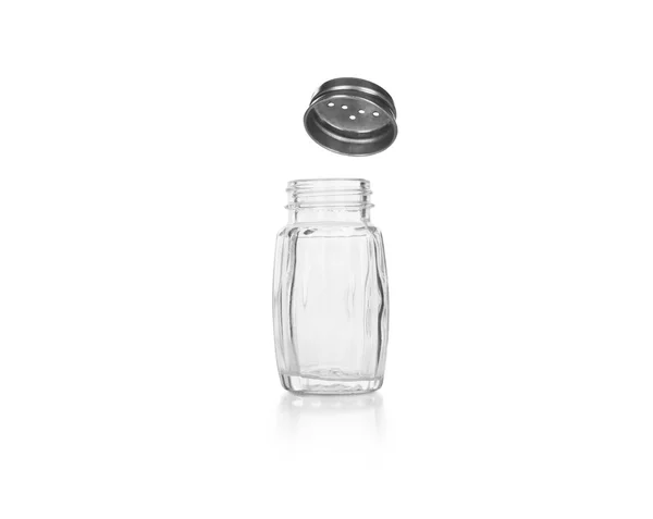 Lege zout en peper shakers op een witte achtergrond — Stockfoto