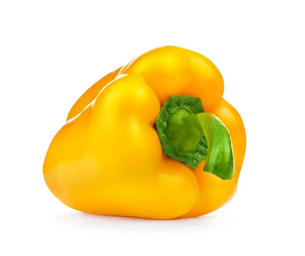 Bright yellow bell pepper from the side on isolated white backgr — Stock Photo, Image