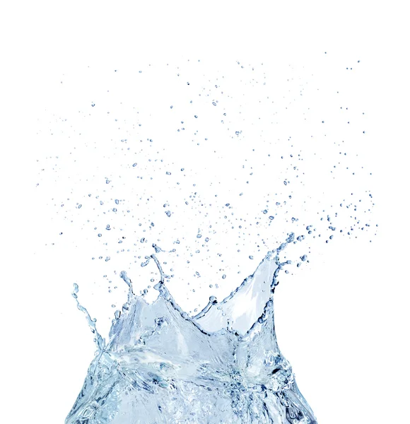 Wasserspritzer isoliert auf weißem Hintergrund — Stockfoto