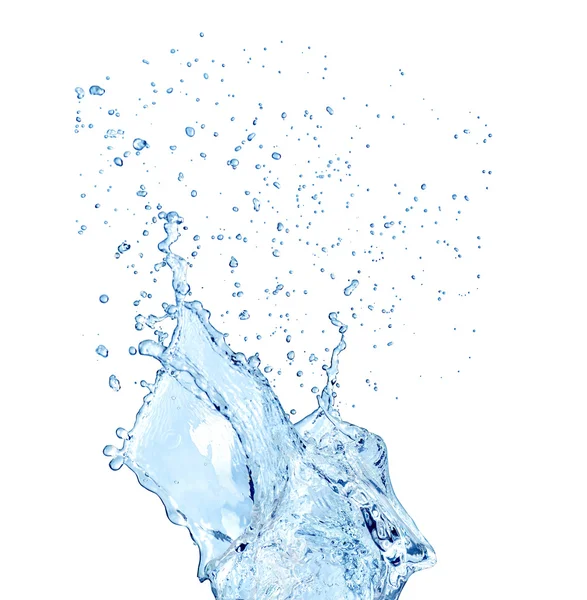 Acqua spruzzata isolata su fondo bianco — Foto Stock