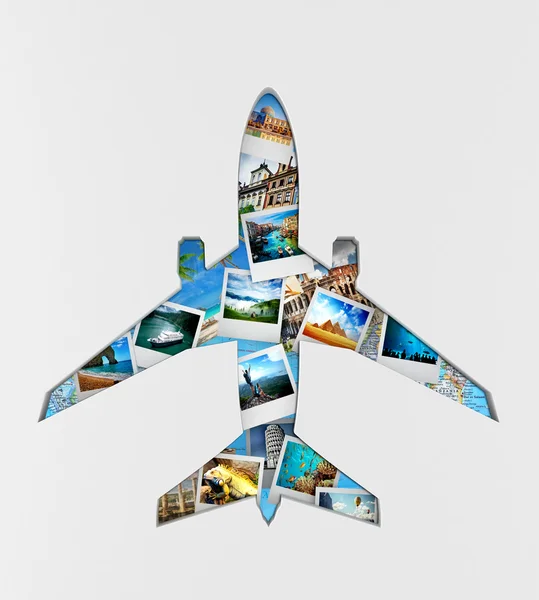 Utazás a világ emlékmű koncepció. 3D-s illusztráció — Stock Fotó