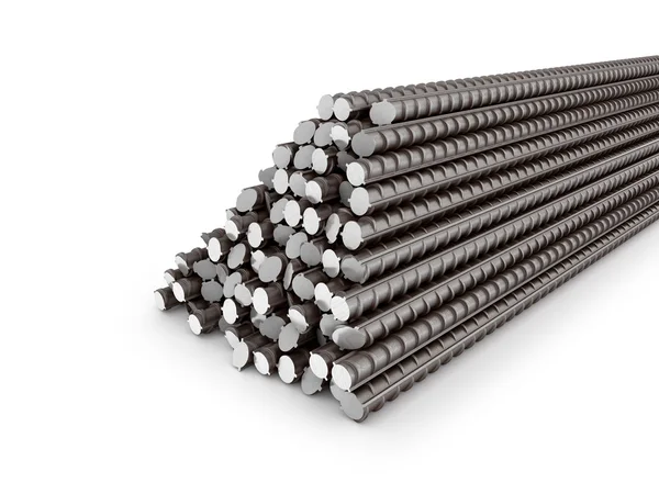 The bars of reinforcement. A set of reinforced steel. 3D illustr — Stock Photo, Image